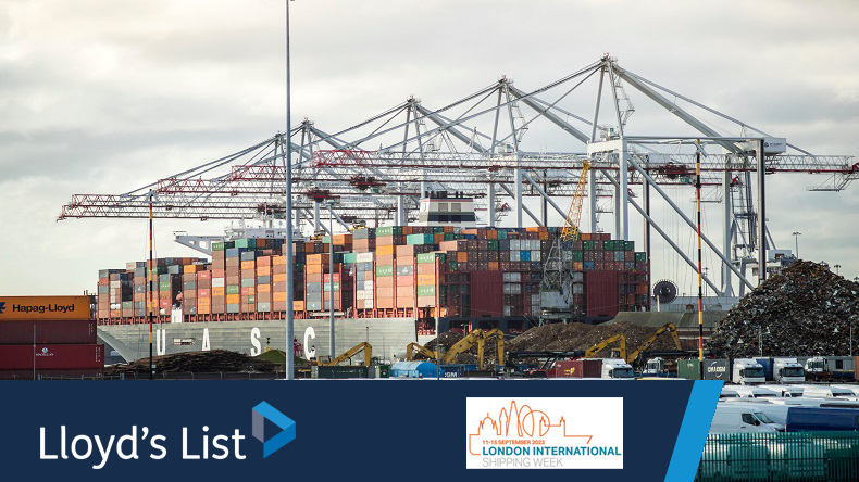 Port of Southampton with containership