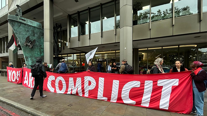 Protest outside IMO building in London