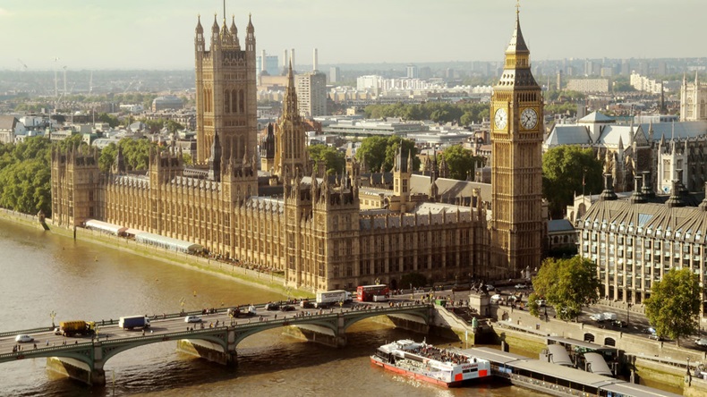 UK Houses of Parliament and Westminster Bridge