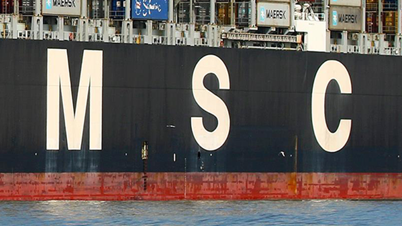 MSC logo on the side of a ship