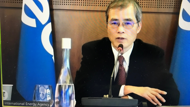 IEA director of energy markets and security Keisuke Sadamori speaking in webinar