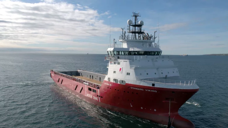 Offshore support vessel at sea