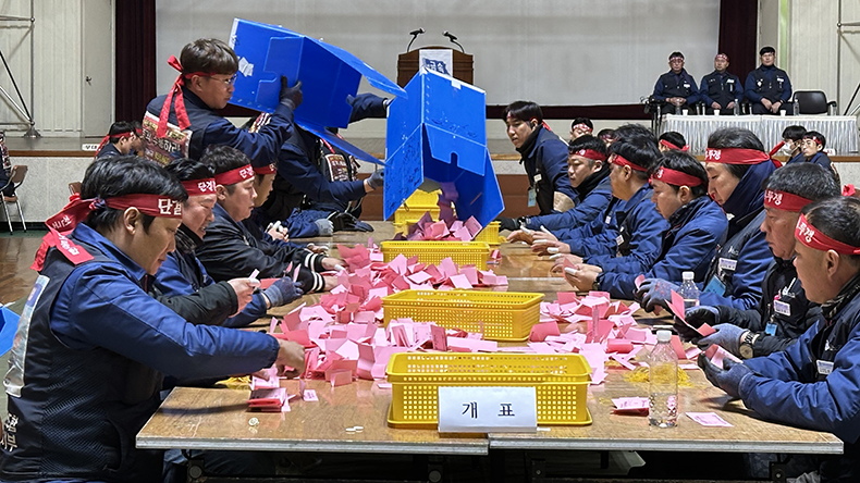 HD Hyundai Heavy counting ballot votes