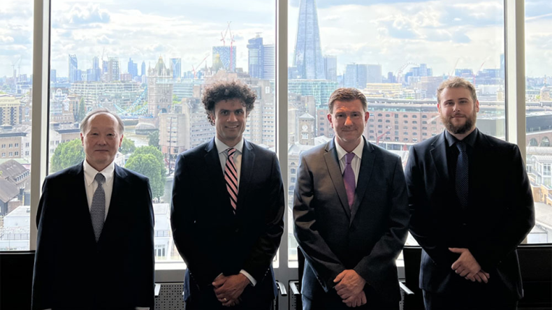 From left: MOL senior managing executive officer Toshinobu Shinoda, Carnot director Archie Watts-Farmer, MOL (Europe Africa) deputy general manager Alex Green, Carnot director Francis Lempp