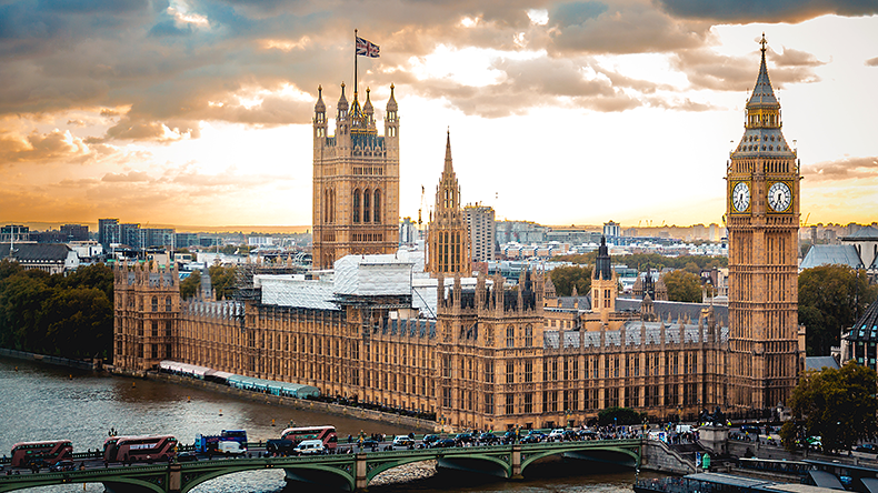 UK Houses of Parliament sunset