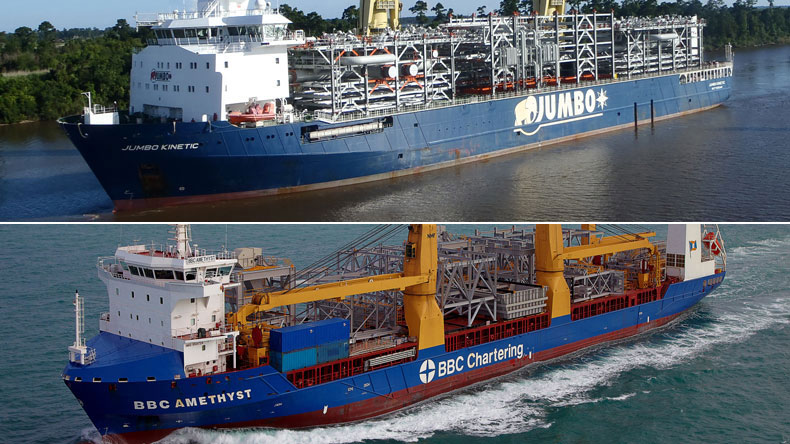 Jumbo and BBC vessels with logos