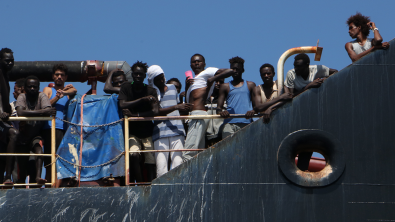 Maersk Etienne migrants. Must credit Malta Today