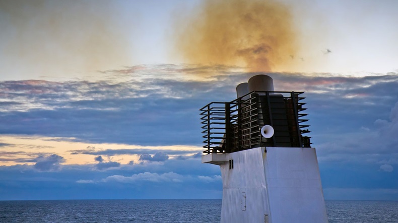 Ship funnel with fumes visible