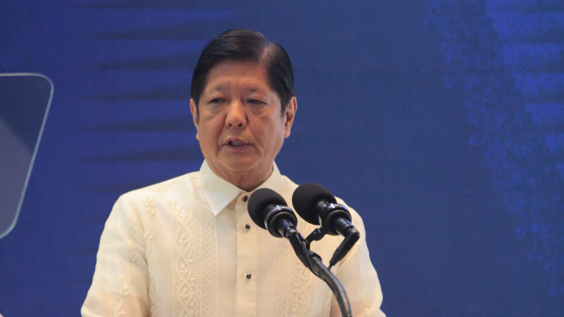 Philippine President Ferdinand Romualdez Marcos Jr speaking at Shaping the Future of Shipping: Seafarer 2050 summit
