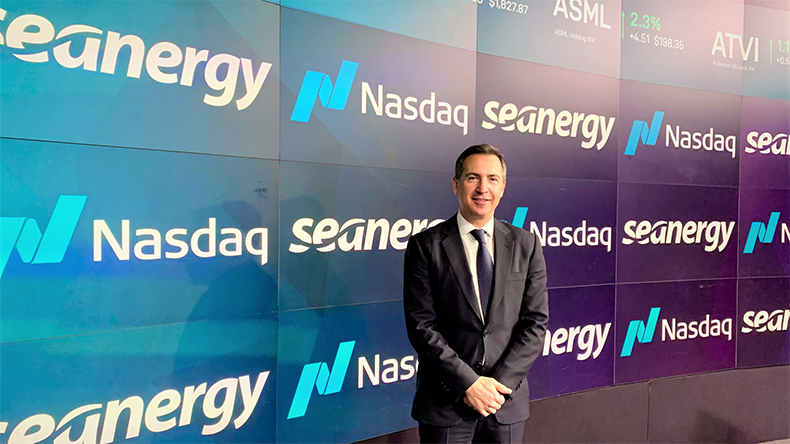 Stamatis Tsantanis 2023 Seanergy logo Nasdaq logo Credit Seanergy