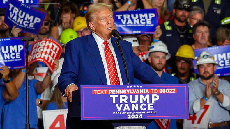 Donald Trump at a 2024 rally 