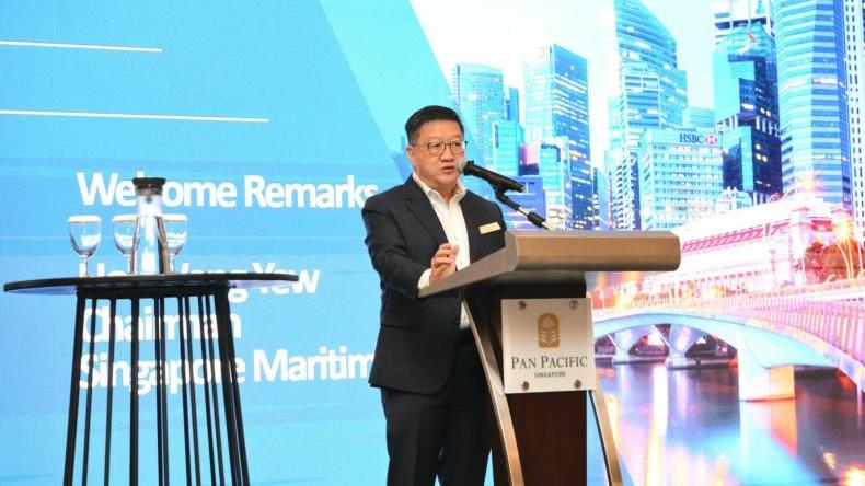 Hor Weng Yew, Singapore Maritime Foundation chairman delivers a welcome address