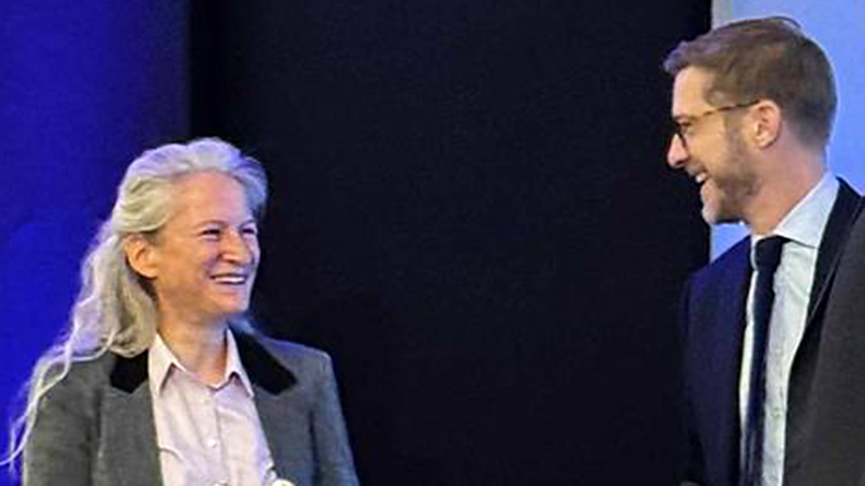 Katharina Stanzel (left), will be succeeded as managing director of Intertanko by Tim Wilkins (centre)