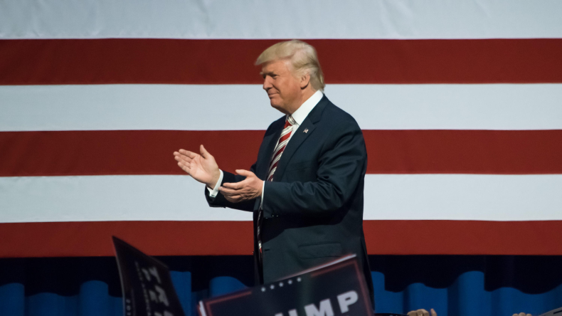 Trump with flag background