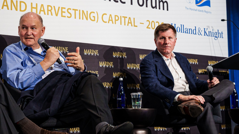 Robert Bugbee and Bob Burke at Marine Money