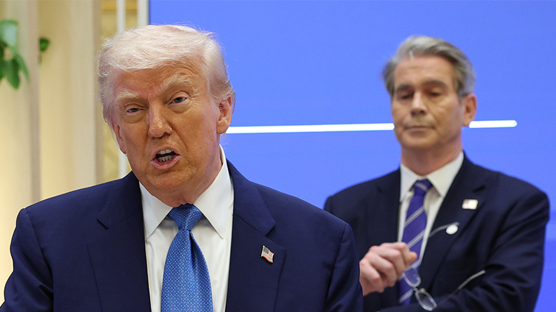 President Trump alongside US Secretary of the Treasury, Scott Bessent