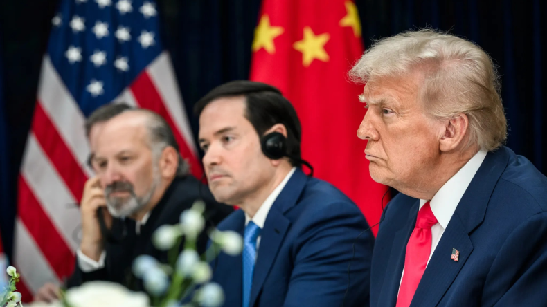 Trump during trade talks credit White House