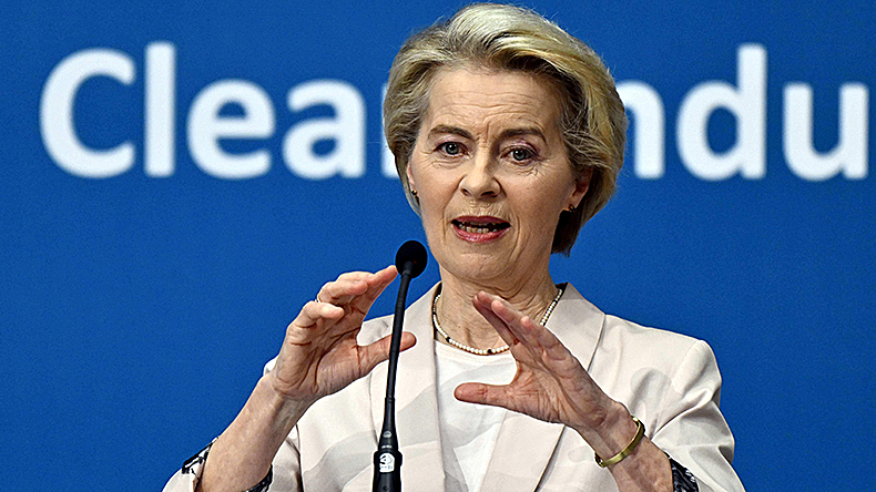European Commission President Ursula Von der Leyen pictured at the Clean Industrial Deal Event in Antwerp, 26 February 2025.