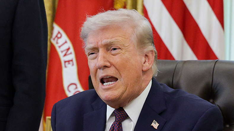 US President Donald Trump speaks before signing an executive order