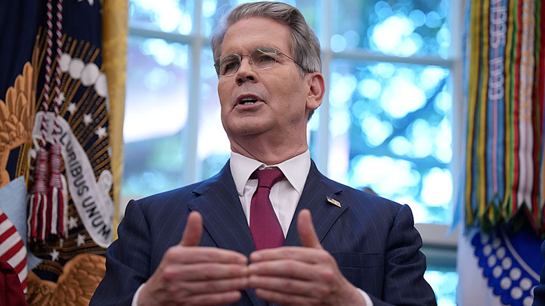 US Treasury Secretary Scott Bessent speaks before President Donald Trump signs executive orders in the Oval Office of the White House on September 25, 2025 in Washington.