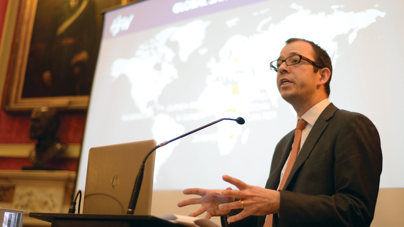 London-based maritime lawyer Daniel Martin at International Maritime Industries Forum November 2019