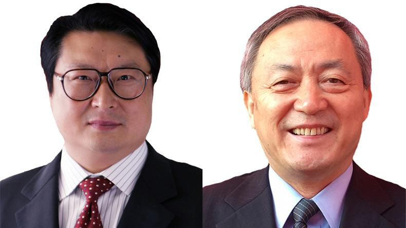 Hu Wenming, China Shipbuilding Industry Corp, left and Dong Qiang, China State Shipbuilding Corp