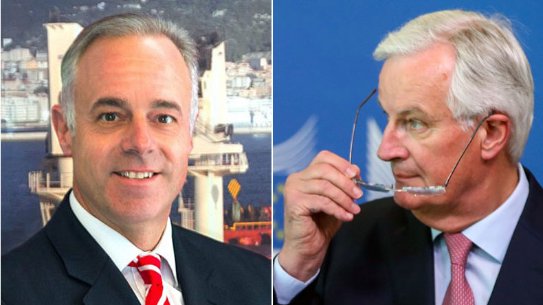 Bob Sanguinetti on left and Michel Barnier