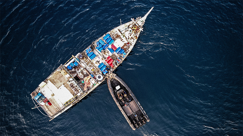 EU Navfor boarding team near Somalia