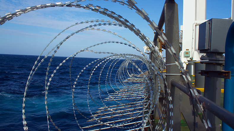 Vessel hardening done with razor wire and spikes