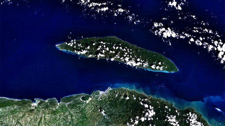 Tortuga north of Haiti seen from space