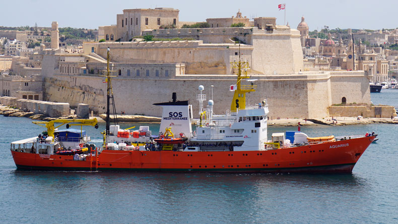 Aquarius in the Grand Harbour, Malta