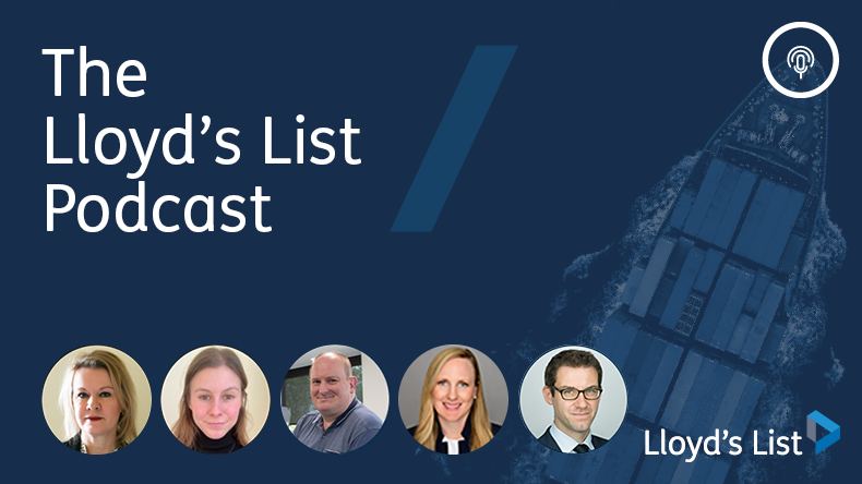 Lloyd’s List podcast (from left): Michelle Wiese Bockmann, Bridget Diakun, Mike Plunkett, Nissa Felton and Richard Meade.