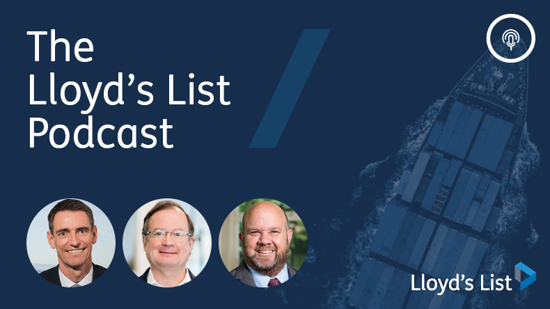 Lloyd’s List podcast (from left): Traigura’s Rasmus Bach Nielsen, WSC’s John Butler and MSC’s Budd Darr.