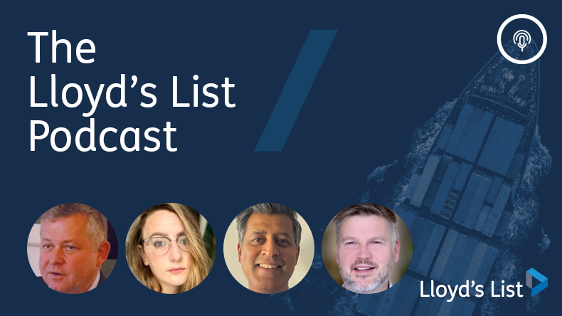 On the Lloyd’s List podcast, from left: Lars Pedersen of Frontline / Flex LNG Fleet Management, Paula VanLaningham of LSEG, Russell Fernandes of ST Shipping, Glencore and Sigmund Kyvik of Siglar Carbon.