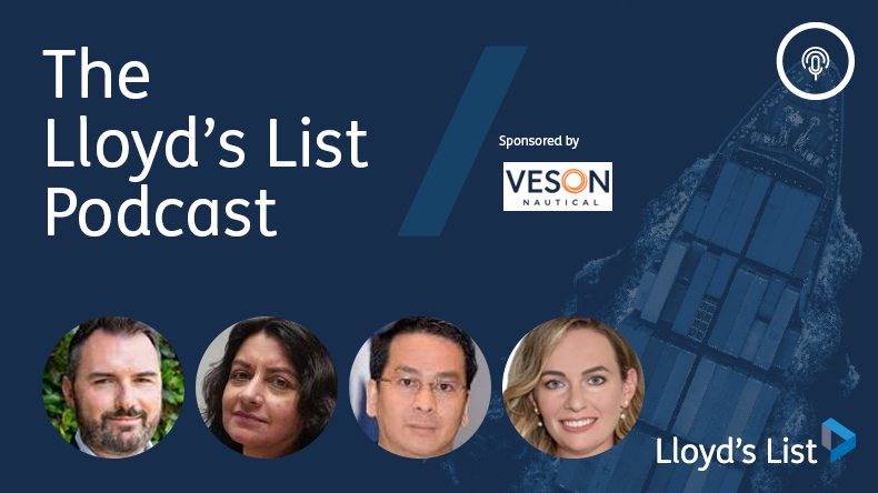 On the Lloyd's List Podcast, from left: Ben Bailey, Mission to Seafarers; Kiran Khosla, ICS; Leo Bolivar, Marshall Islands Registry and Eleni Antoniadou, Gard.