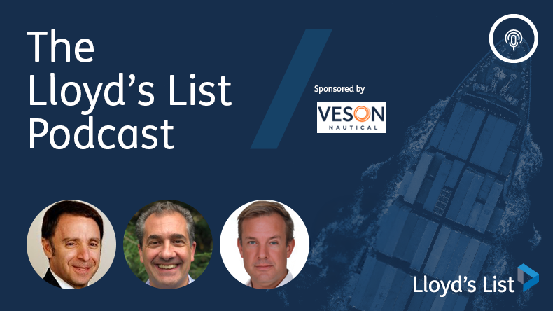 On the Lloyd's List Podcast, from left: Drew Lerner, World Weather; Eirik Hooper, Drewry; Chris Aversano, WoodMackenzie