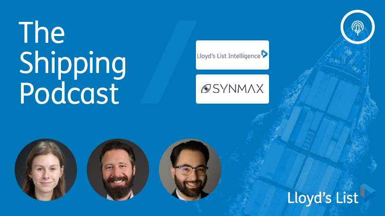 On the podcast, from left: Bridget Diakun, Lloyd’s List Intelligence’s senior risk and compliance analyst; Eric Anderson, CEO of SynMax and Eric Orsini, LLI’s global head of compliance and regulatory affairs