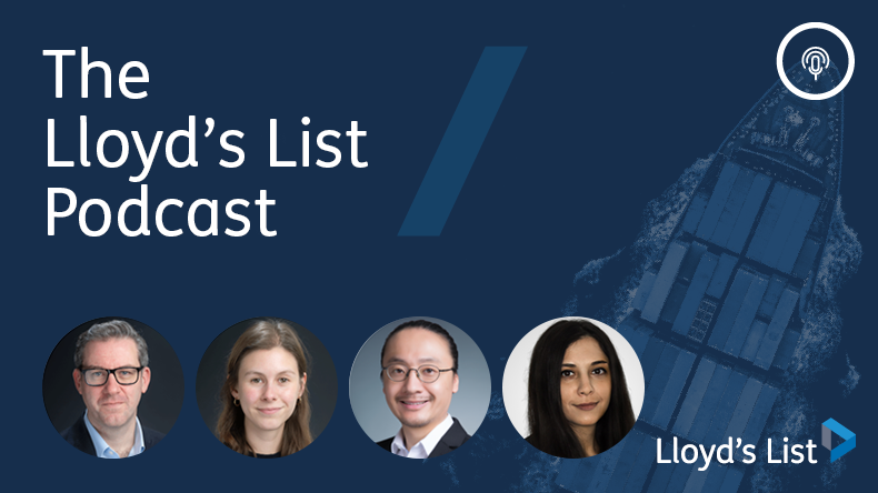 On the Lloyd’s List podcast from left: Richard Meade, Bridget Diakun, Cichen Shen and Dina Arakji from Control Risks.