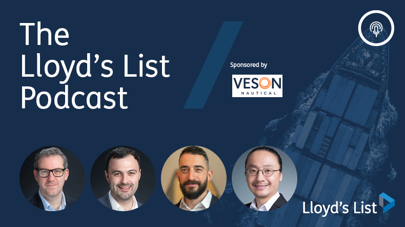 On the Lloyd’s List Podcast from left: Richard Meade, Joshua Minchin, Tomer Raanan and Cichen Shen.