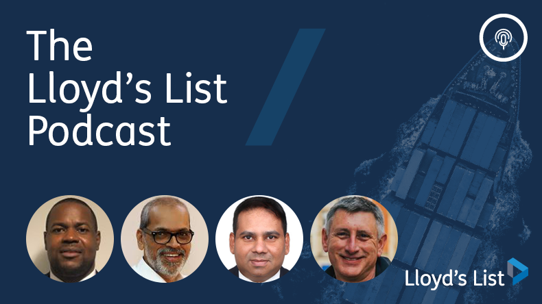 On the Lloyd’s List podcast from left: Helios Vicente, Anil Devli, Captain Sundeep Sequeria and Peter Rouch.