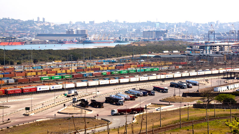 Containers at Durban port