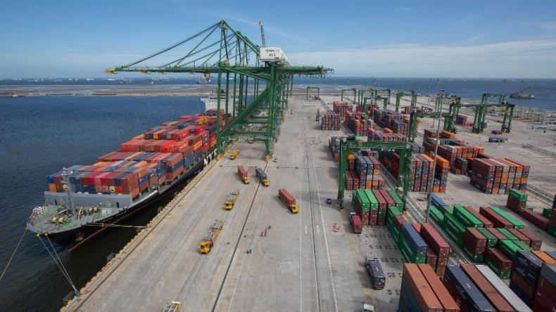 New Priok Container Terminal One overview on a sunny day