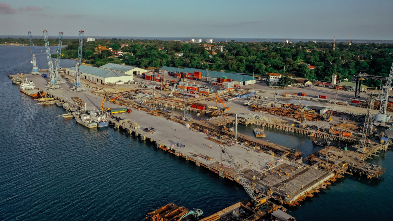 Aerial view of Tanga port in Tanzania