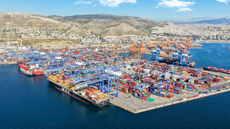 boxship terminal in Piraeus by adobe