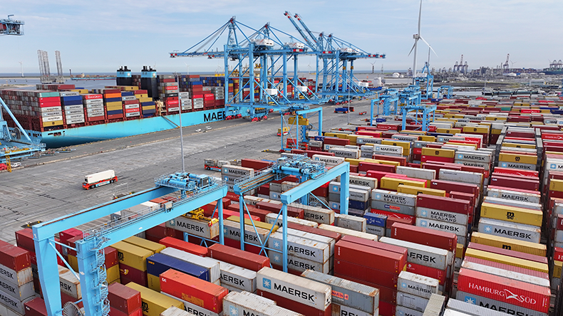 Maersk containers at Rotterdam