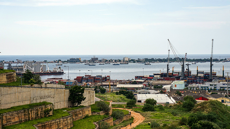 Port area of Luanda Harbour in Luanda, capital of Angola
