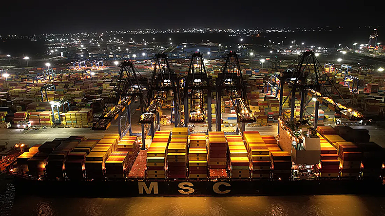 An image of Mundra port in Gujurat, India, owned by Adani Group.