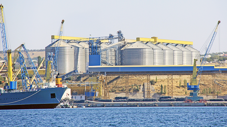 Sevastopol port, grain silos, loading bay, crimea