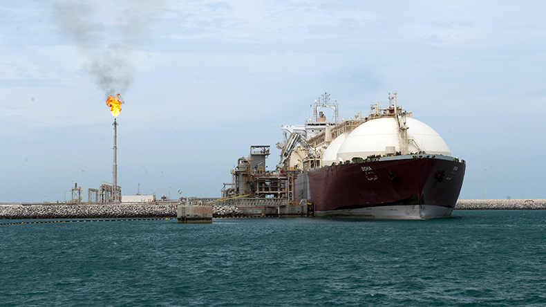 Docks and refineries of the Ras Laffan industrial city of Qatar. The city is operated by Qatar Petroleum