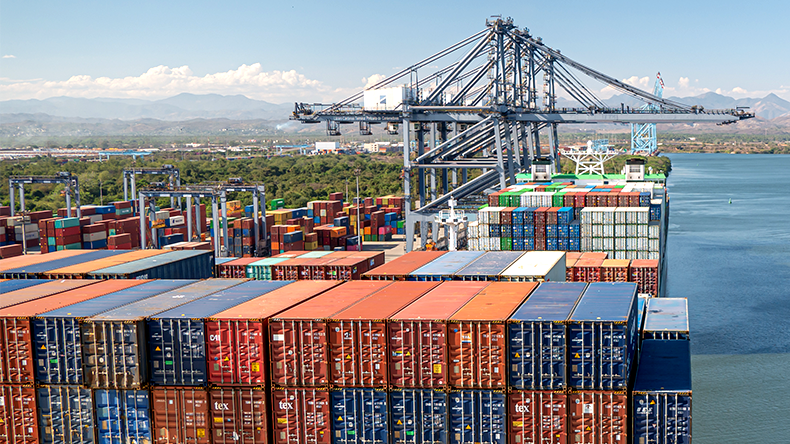 Lazaro Cardenas Container Terminal during the the day